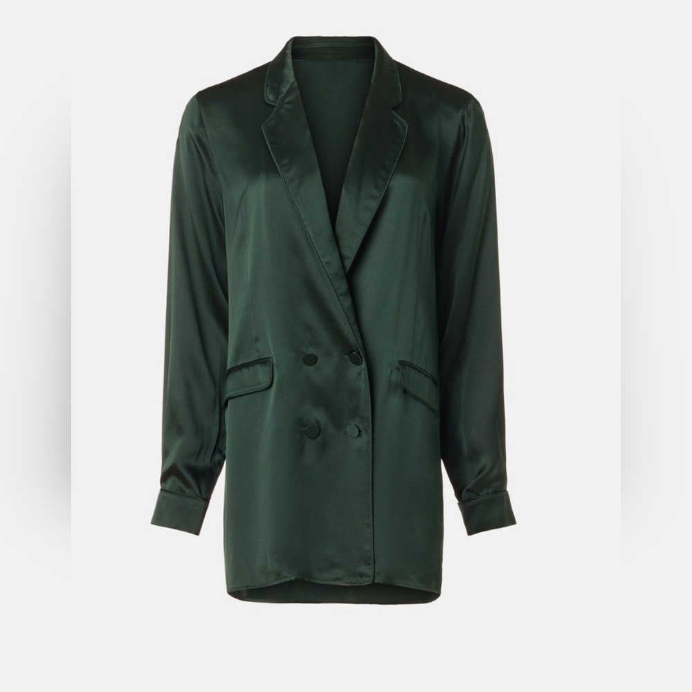 Silk Laundry Relaxed Blazer Silk Jacket Long Sleeve Size S